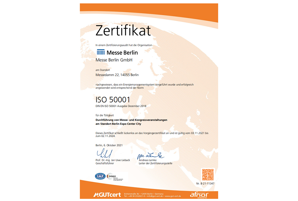 ISO 50001 Zertifikat